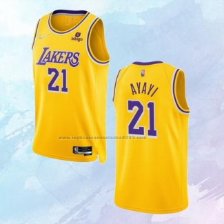 NO 21 Joel Ayayi Camiseta Los Angeles Lakers 75th Anniversary Amarillo 2021-22