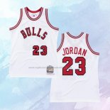 NO 23 Michael Jordan Camiseta Mitchell & Ness Chicago Bulls Blanco 1984-85