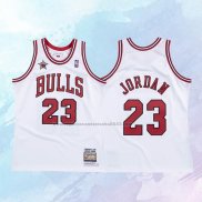 NO 23 Michael Jordan Camiseta Mitchell & Ness Chicago Bulls Blanco 1998