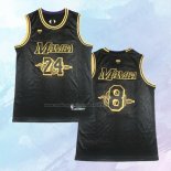 NO 24 8 Kobe Bryant Camiseta Los Angeles Lakers Black Mamba Negro