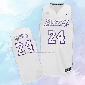 NO 24 Kobe Bryant Camiseta Los Angeles Lakers Christmas Day Blanco