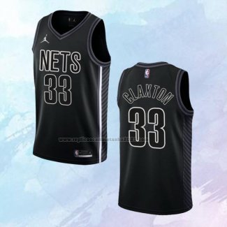 NO 33 Nic Claxton Camiseta Brooklyn Nets Statement Negro 2022-23