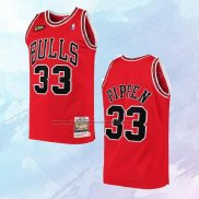 NO 33 Scottie Pippen Camiseta Mitchell & Ness Chicago Bulls 1997-98 NBA Finals Rojo