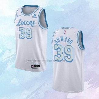 NO 39 Dwight Howard Camiseta Los Angeles Lakers Ciudad Blanco 2021-22