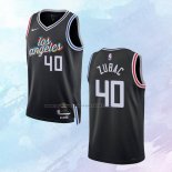 NO 40 Ivica Zubac Camiseta Los Angeles Clippers Ciudad Negro 2022-23