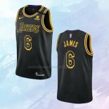 NO 6 LeBron James Camiseta Los Angeles Lakers Mamba Negro 2021-22