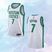 NO 7 Jaylen Brown Camiseta Boston Celtics Ciudad Blanco 2020-21