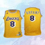 NO 8 Kobe Bryant Camiseta Nino Los Angeles Lakers Retro Amarillo