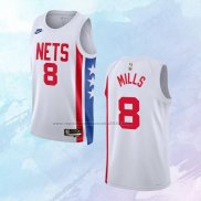 NO 8 Patty Mills Camiseta Brooklyn Nets Classic Blanco 2022-23