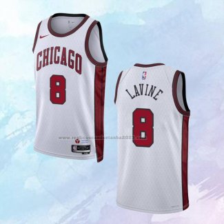 NO 8 Zach Lavine Camiseta Chicago Bulls Ciudad Blanco 2022-23