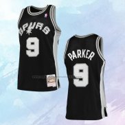 NO 9 Tony Parker Camiseta Mitchell & Ness San Antonio Spurs Negro 2001-02