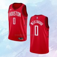 NO 0 Russell Westbrook Camiseta Houston Rockets Earned Rojo