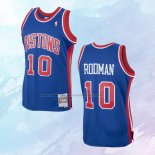 NO 10 Dennis Rodman Camiseta Mitchell & Ness Detroit Pistons Azul 1988-89