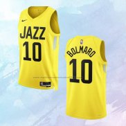 NO 10 Leandro Bolmaro Camiseta Utah Jazz Icon Amarillo 2022-23