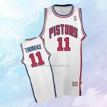 NO 11 Isiah Thomas Camiseta Detroit Pistons Retro Blanco