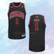 NO 1 Derrick Rose Camiseta Chicago Bulls Negro