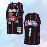 NO 1 Tracy McGrady Camiseta Mitchell & Ness Toronto Raptors Negro 1998-99