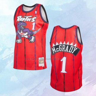 NO 1 Tracy McGrady Camiseta Mitchell & Ness Toronto Raptors Rojo 1998-99