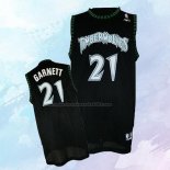NO 21 Kevin Garnett Camiseta Minnesota Timberwolves Retro Negro