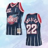 NO 22 Clyde Drexler Camiseta Mitchell & Ness Houston Rockets Azul 1996-97
