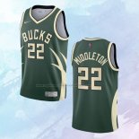 NO 22 Khris Middleton Camiseta Milwaukee Bucks Earned Verde 2020-21