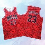 NO 23 Michael Jordan Camiseta Mitchell & Ness Chicago Bulls Rojo2