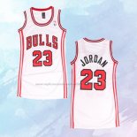 NO 23 Michael Jordan Camiseta Mujer Chicago Bulls Icon Blanco