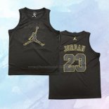 NO 23 Michael Jordan Camiseta Negro Oro