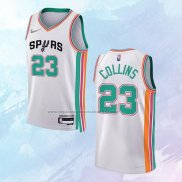 NO 23 Zach Collins Camiseta San Antonio Spurs Ciudad Blanco 2021-22