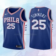 NO 25 Ben Simmons Camiseta Nino Philadelphia 76ers Azul 2017-18