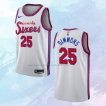 NO 25 Ben Simmons Camiseta Philadelphia 76ers Classic Blanco 2019-20
