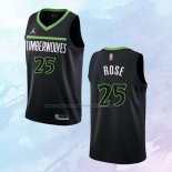 NO 25 Derrick Rose Camiseta Minnesota Timberwolves Statement Negro 2022-23
