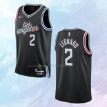 NO 2 Kawhi Leonard Camiseta Los Angeles Clippers Ciudad Negro 2022-23