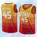 NO 45 Donovan Mitchell Camiseta Nino Utah Jazz Ciudad Naranja 2017-18