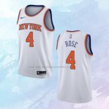 NO 4 Derrick Rose Camiseta New York Knicks Association Blanco