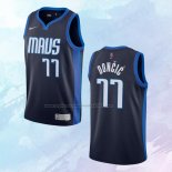 NO 77 Luka Doncic Camiseta Dallas Mavericks Earned Azul 2020-21