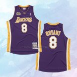 NO 8 Kobe Bryant Camiseta Los Angeles Lakers Icon 2000-01 Finals Bound Violeta