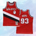 NO 93 Camiseta Mitchell & Ness Portland Trail Blazers Bape Rojo 1983-84