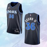 Camiseta Dallas Mavericks Greg Brown III NO 36 Ciudad 2023-24 Azul
