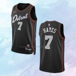 Camiseta Detroit Pistons Killian Hayes NO 7 Ciudad 2023-24 Negro