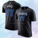 Camiseta Manga Corta Dallas Mavericks Luka Doncic Ciudad 2023-24 Negro