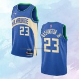 Camiseta Milwaukee Bucks Tyty Washington JR. NO 23 Ciudad 2023-24 Azul