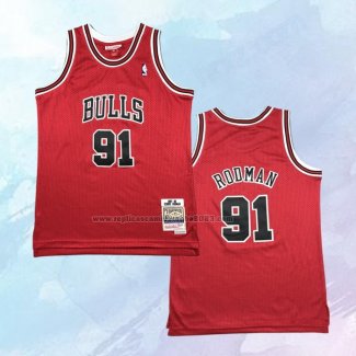Camiseta Nino Chicago Bulls Dennis Rodman NO 91 Mitchell & Ness 1997-98 Rojo