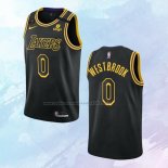 NO 0 Russell Westbrook Camiseta Los Angeles Lakers Mamba Negro 2021-22