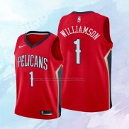 NO 1 Zion Williamson Camiseta Nino New Orleans Pelicans Statement Rojo 2019-20