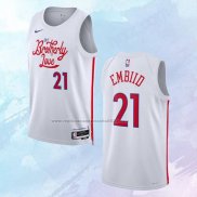 NO 21 Joel Embiid Camiseta Philadelphia 76ers Ciudad Blanco 2022-23