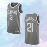 NO 21 Patrick Beverley Camiseta Los Angeles Clippers Earned Gris 2020-21