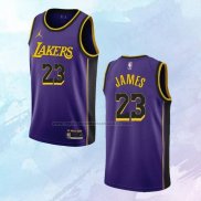 NO 23 LeBron James Camiseta Los Angeles Lakers Statement Violeta 2022-23