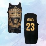NO 23 Lebron James Camiseta Los Angeles Lakers Liverpool Negro