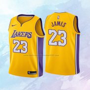 NO 23 Lebron James Camiseta Nino Los Angeles Lakers Icon Amarillo 2018